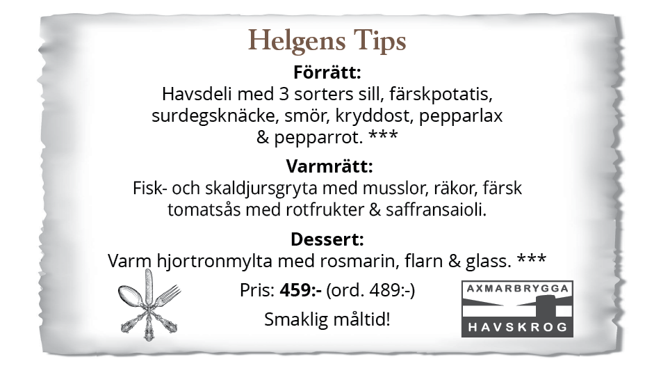 Trerätters-Tips i helgen 13-15 maj