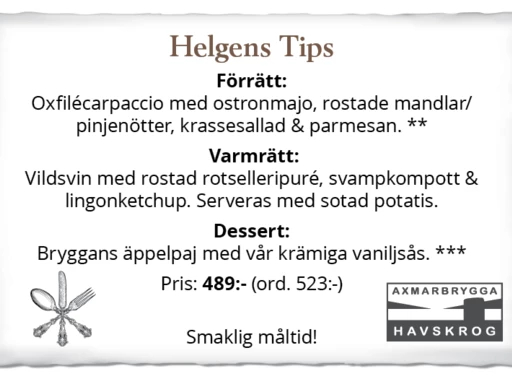 Trerätters-Tips för Valborg och första maj